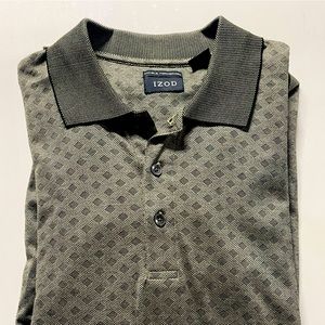 Men’s Izod Shirt | Izod Golf Green Diamond Pattern Size L